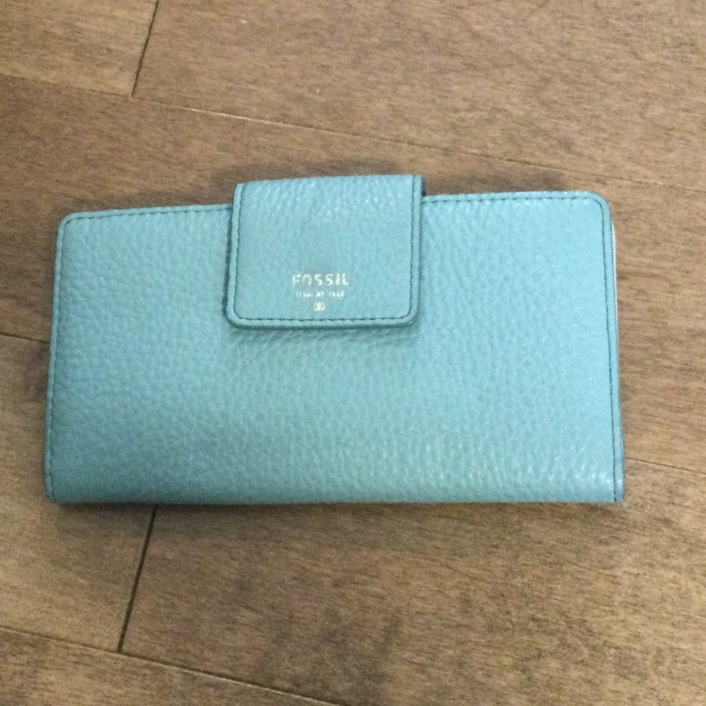 Blue fossil wallet